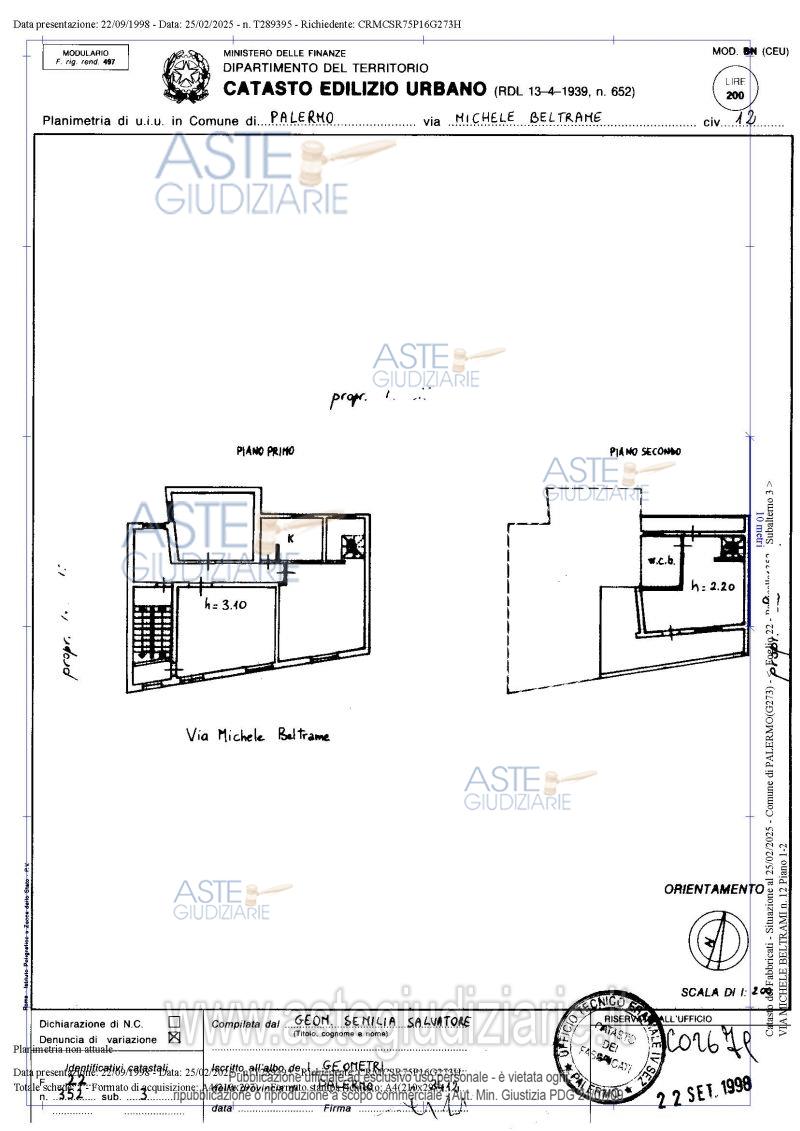 Planimetria del bene