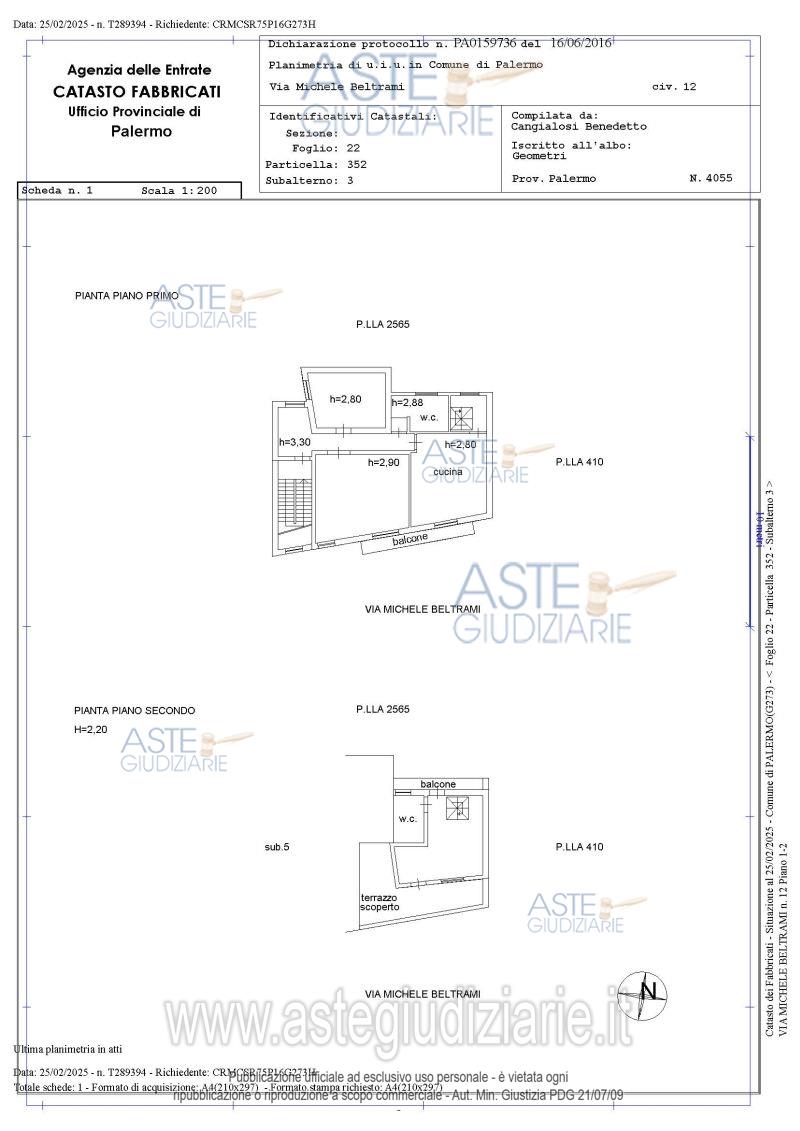 Planimetria del bene