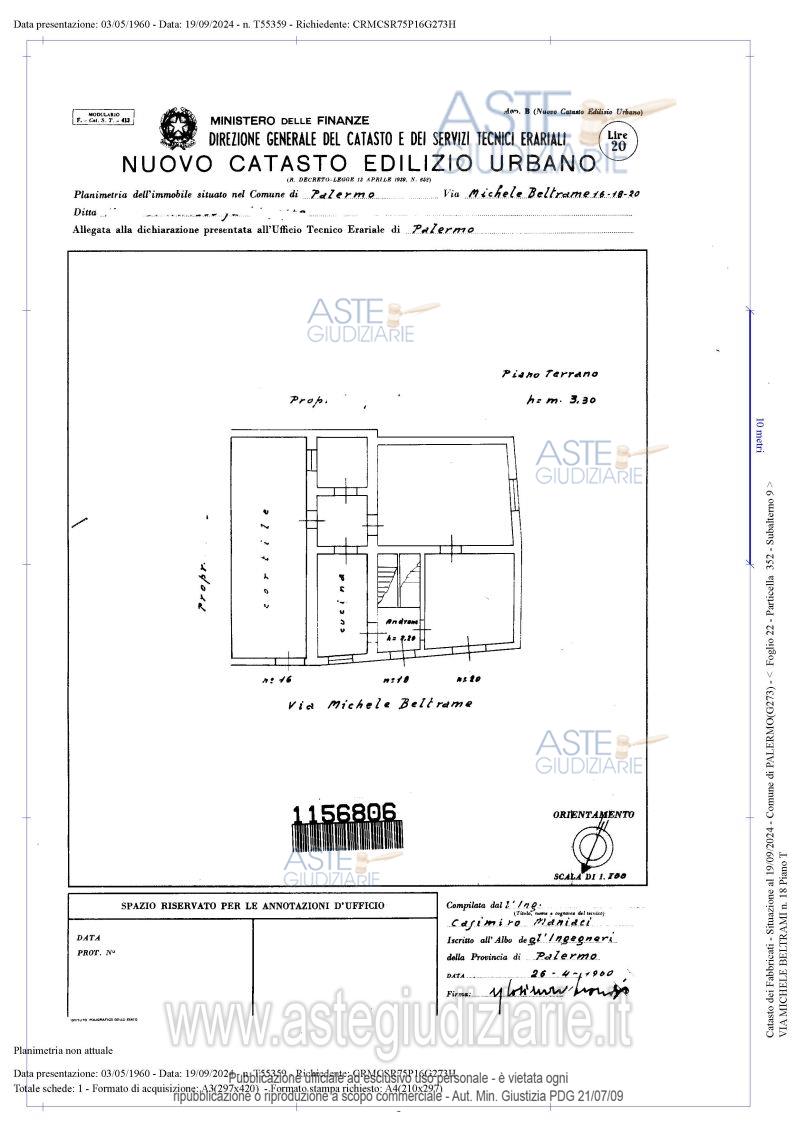 Planimetria del bene