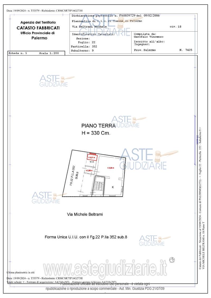 Planimetria del bene