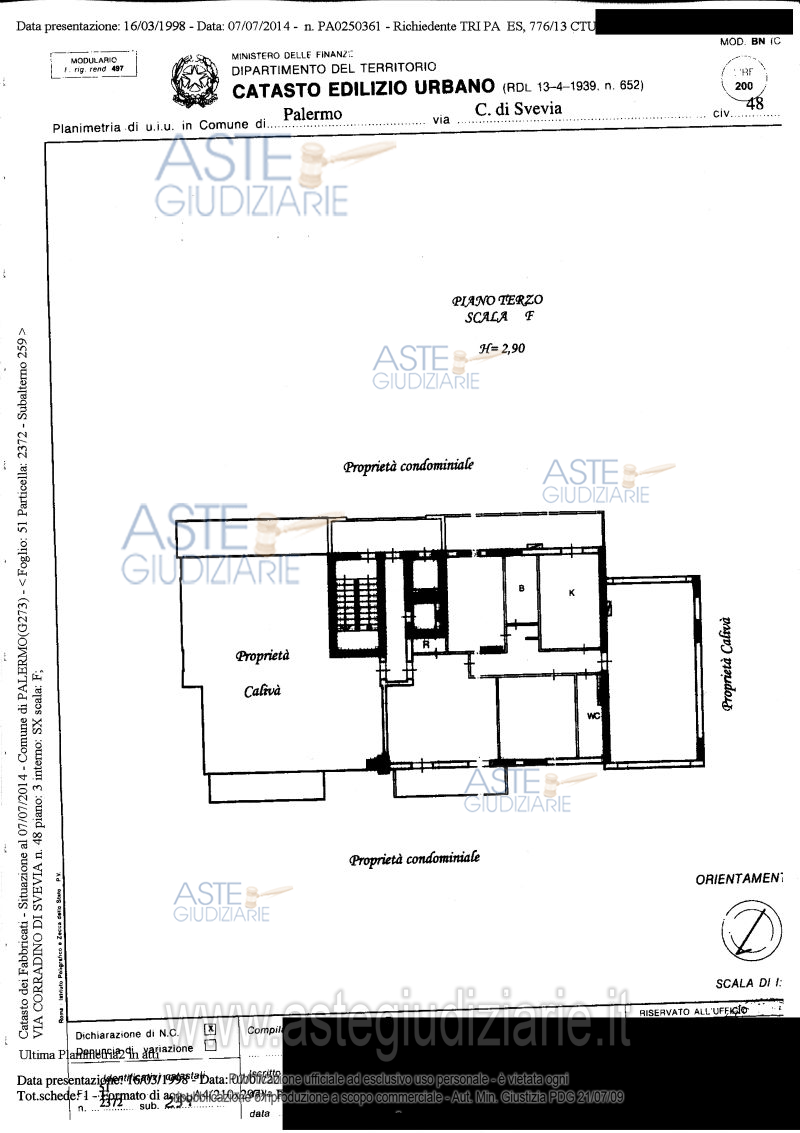 Planimetria del bene