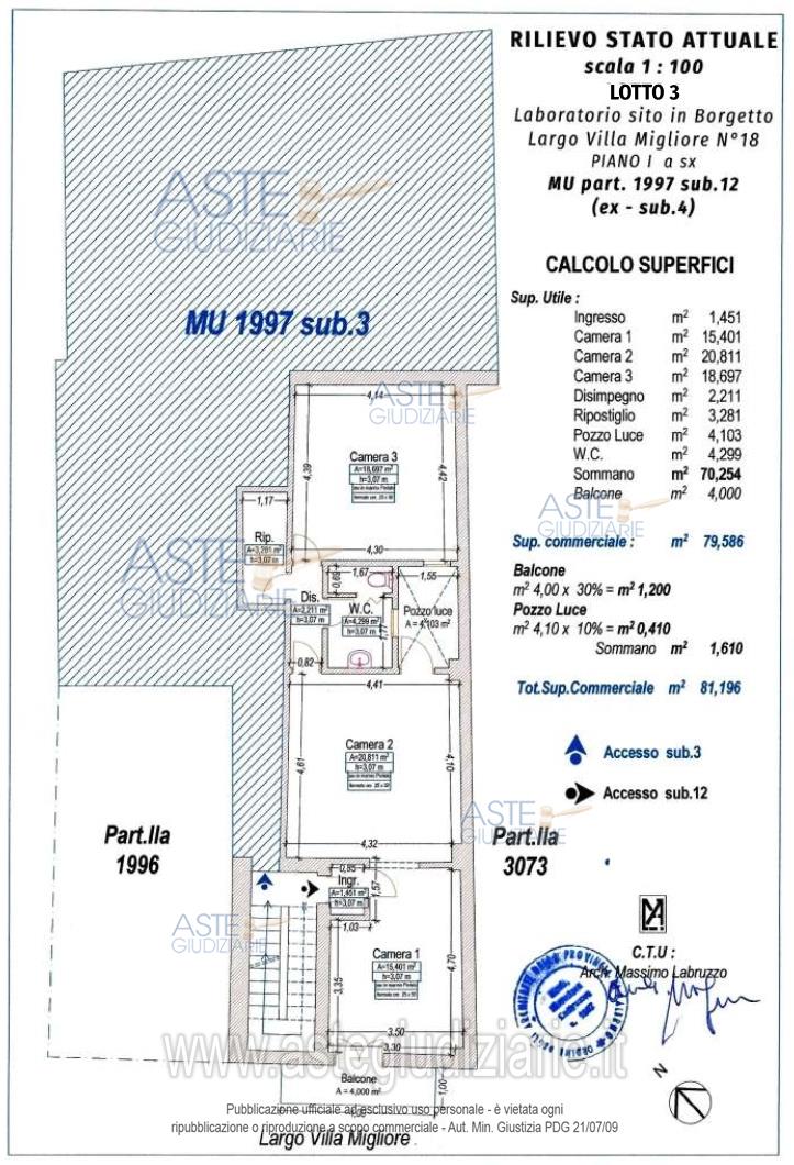 Planimetria del bene