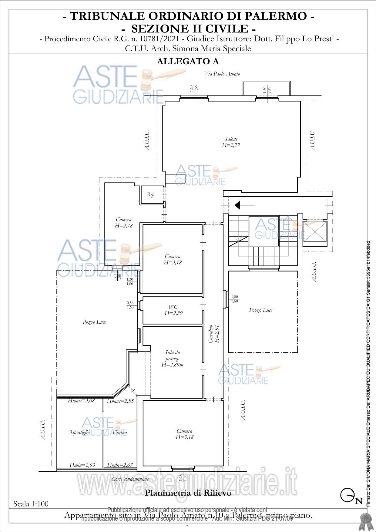 Planimetria del bene