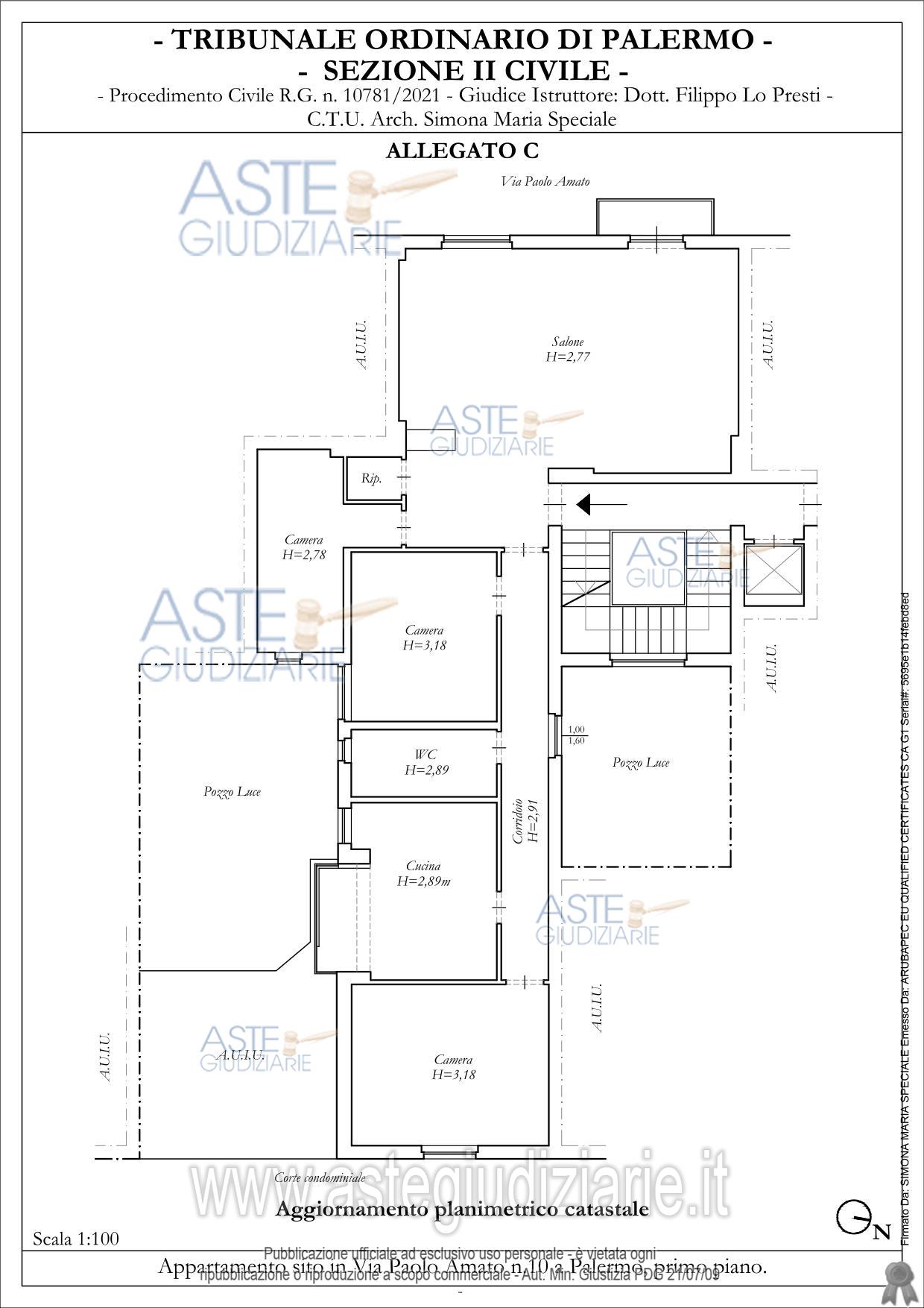 Planimetria del bene