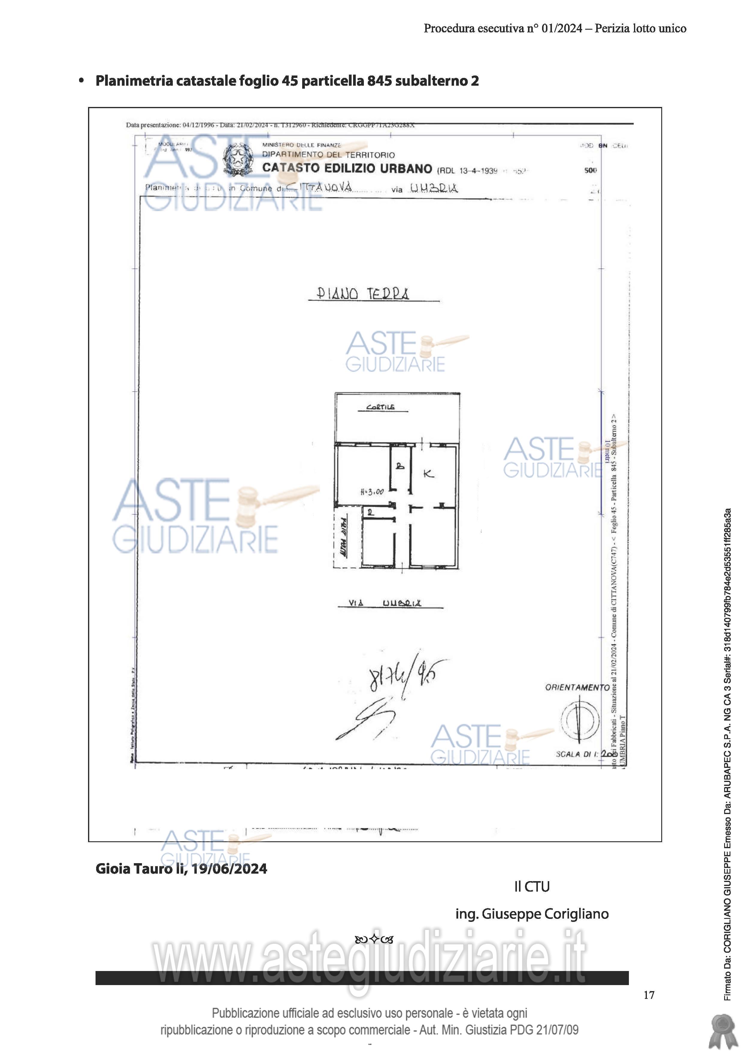 Planimetria del bene