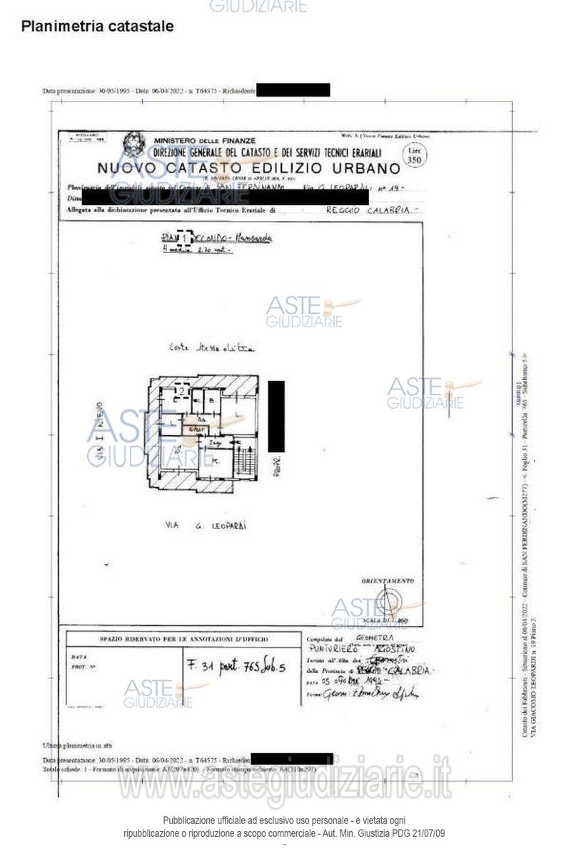 Planimetria del bene