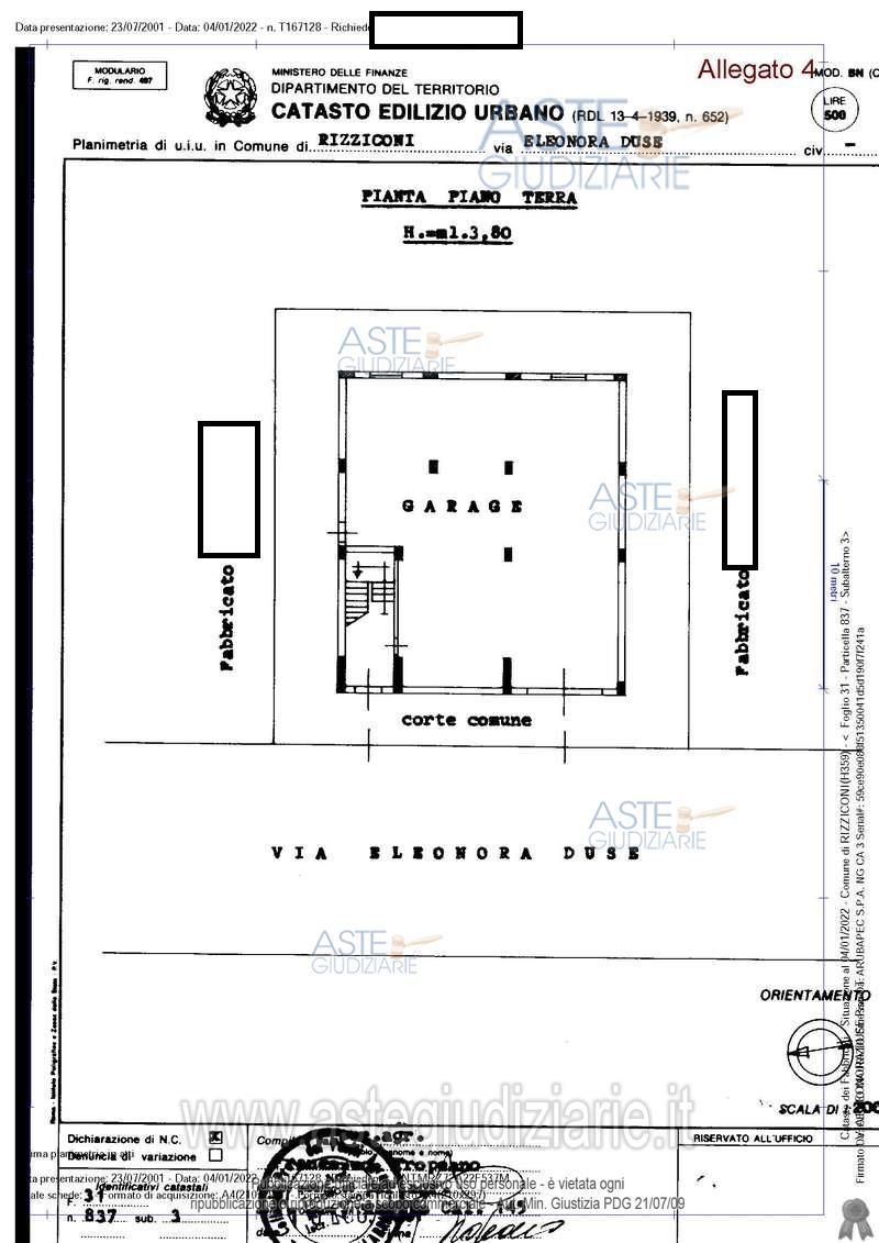 Planimetria del bene