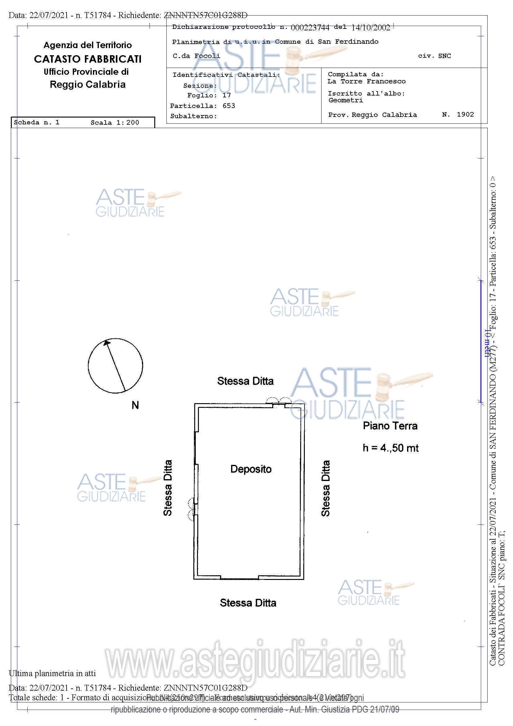 Planimetria del bene