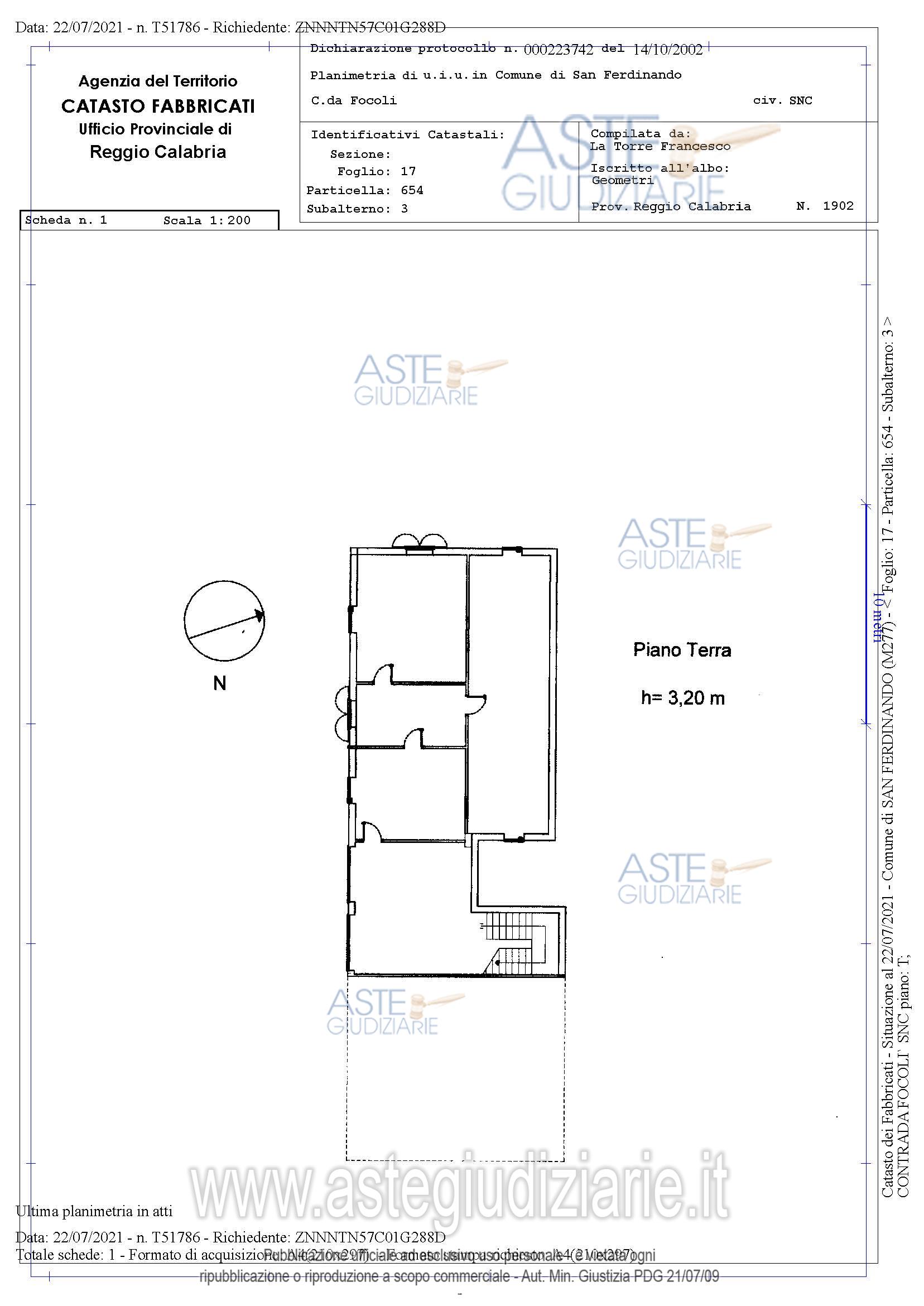 Planimetria del bene