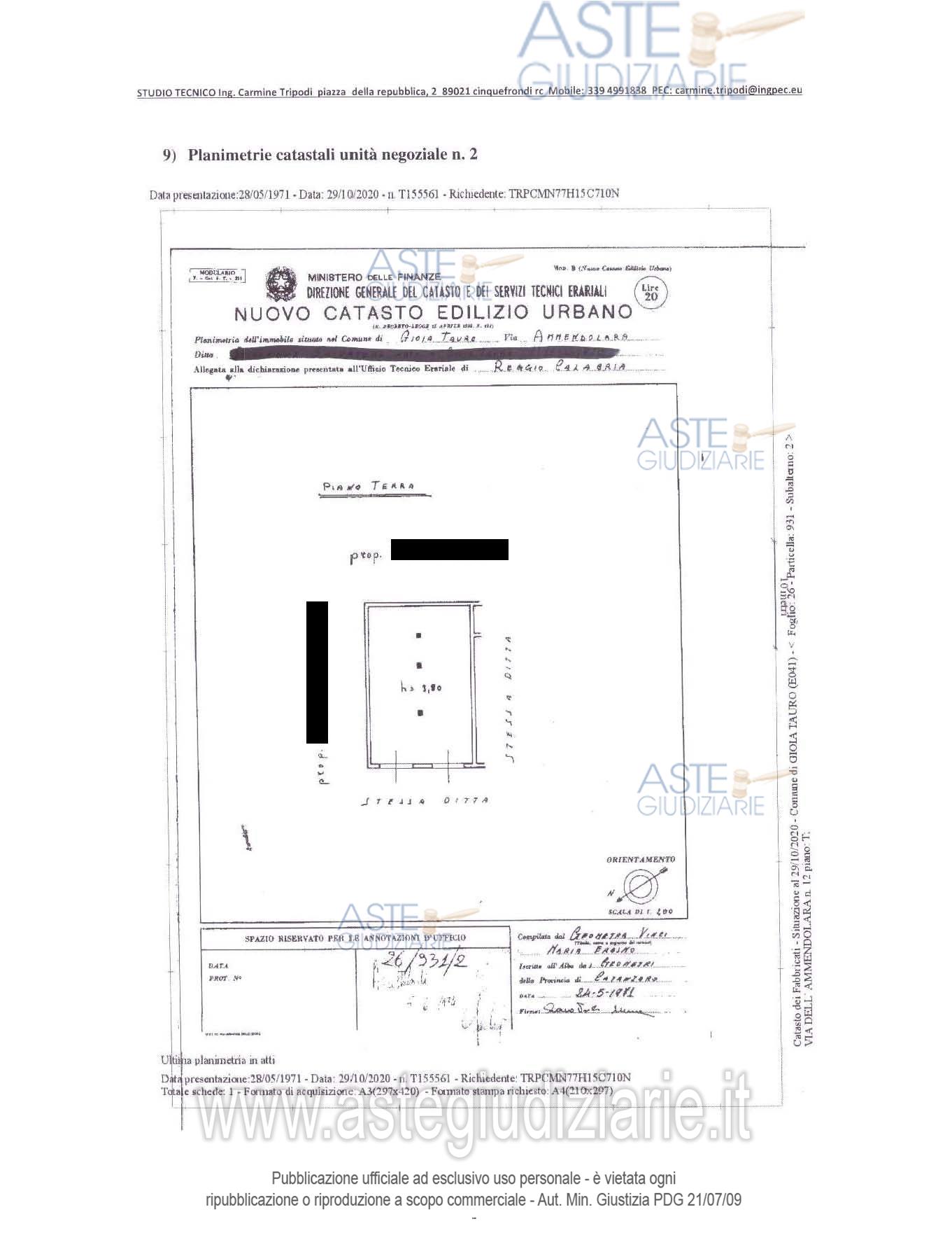 Planimetria del bene