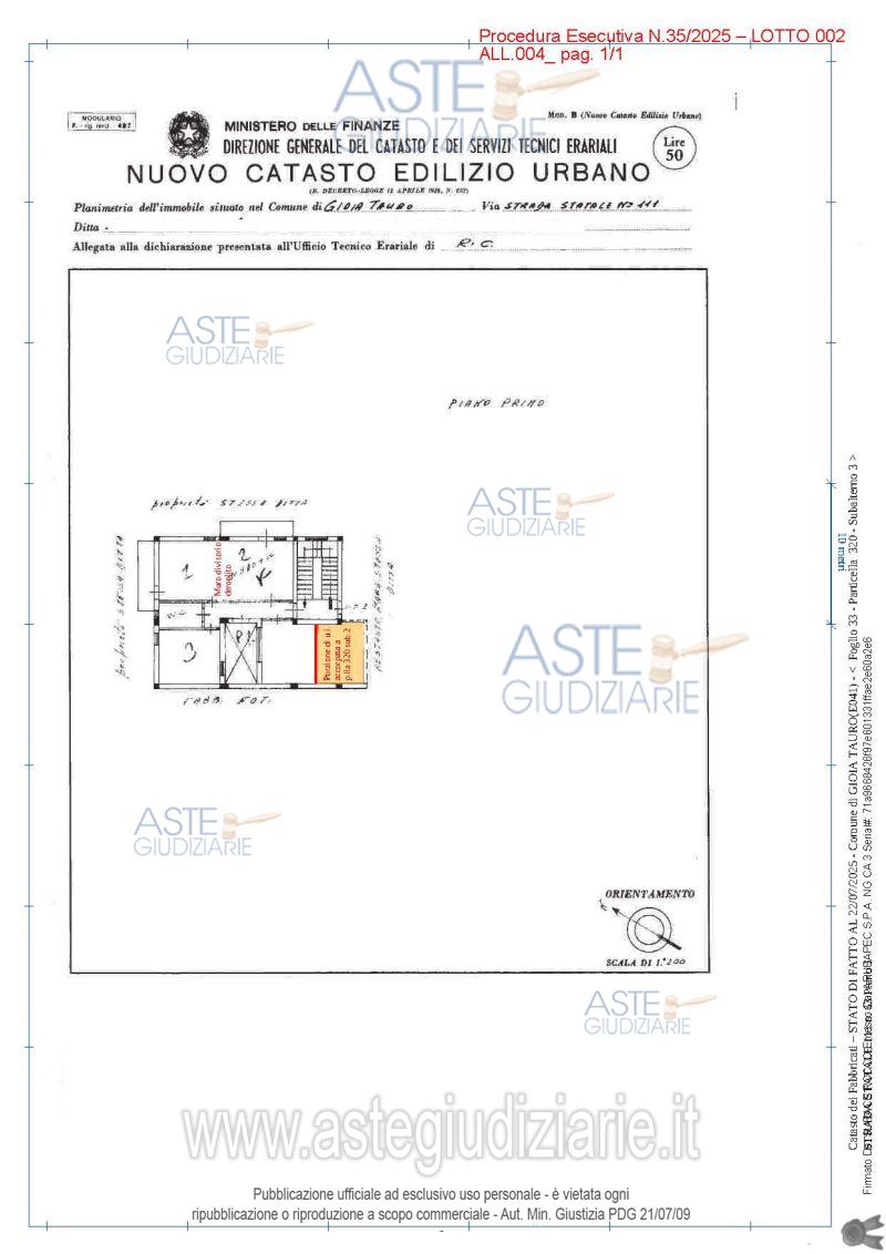 Planimetria del bene