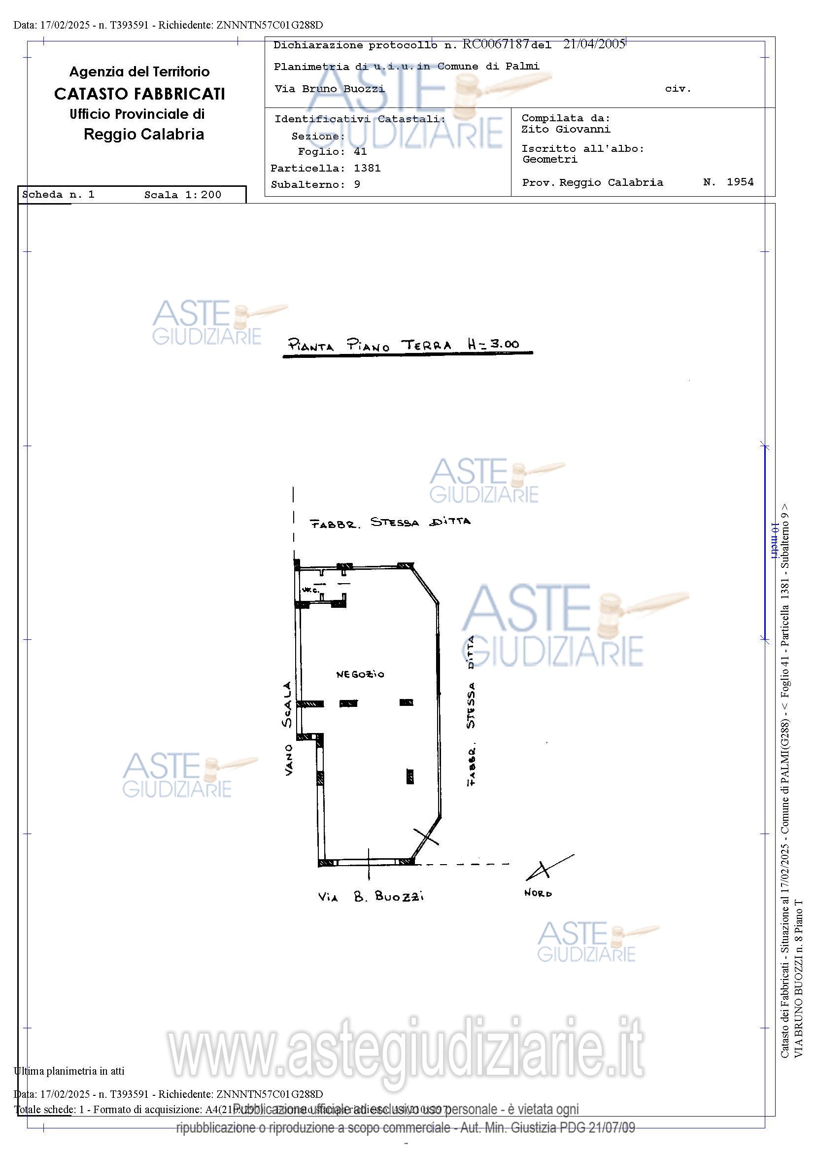 Planimetria del bene