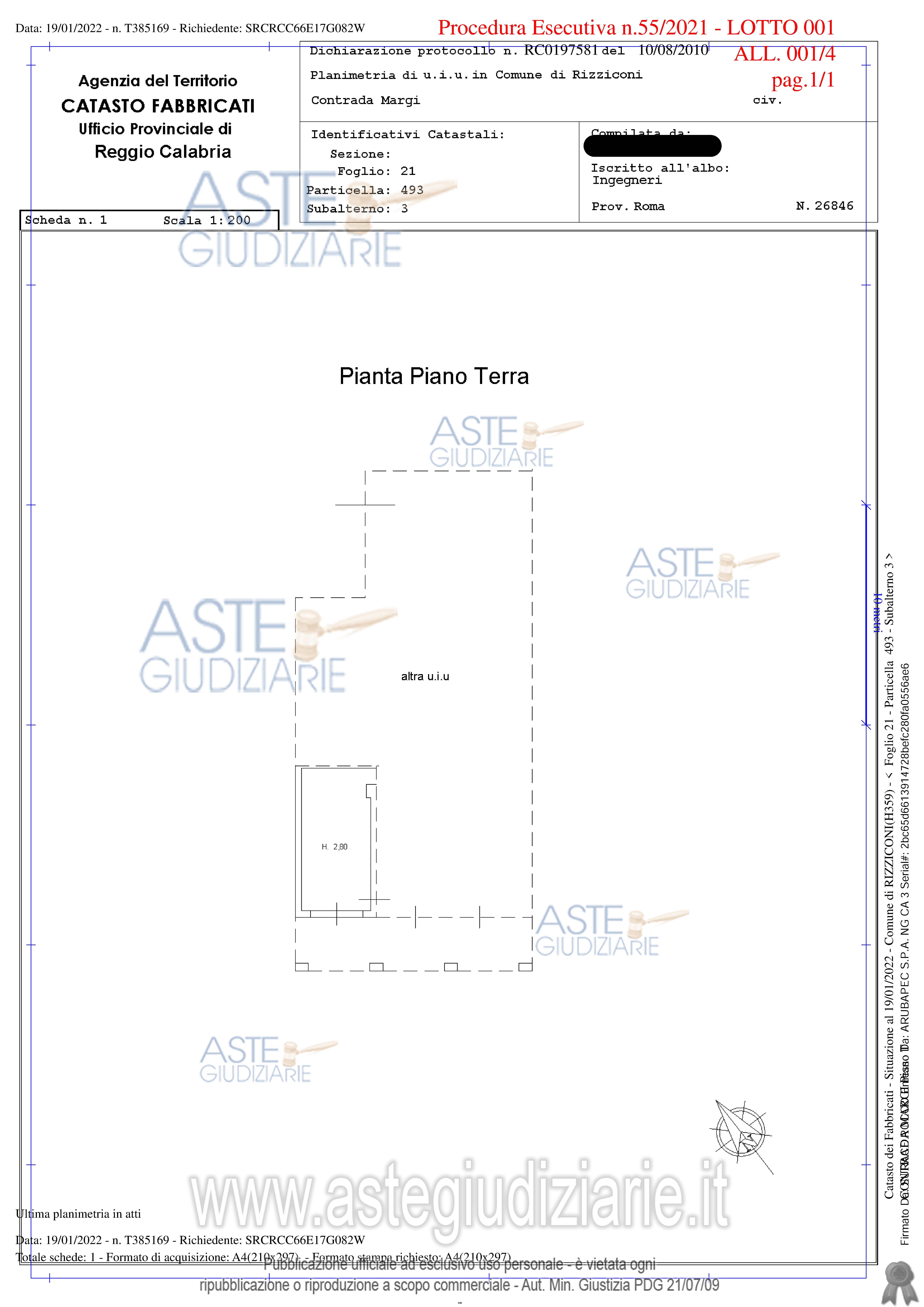 Planimetria del bene