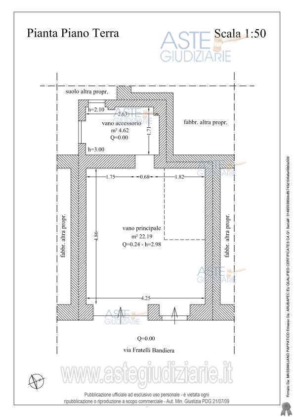 Planimetria del bene