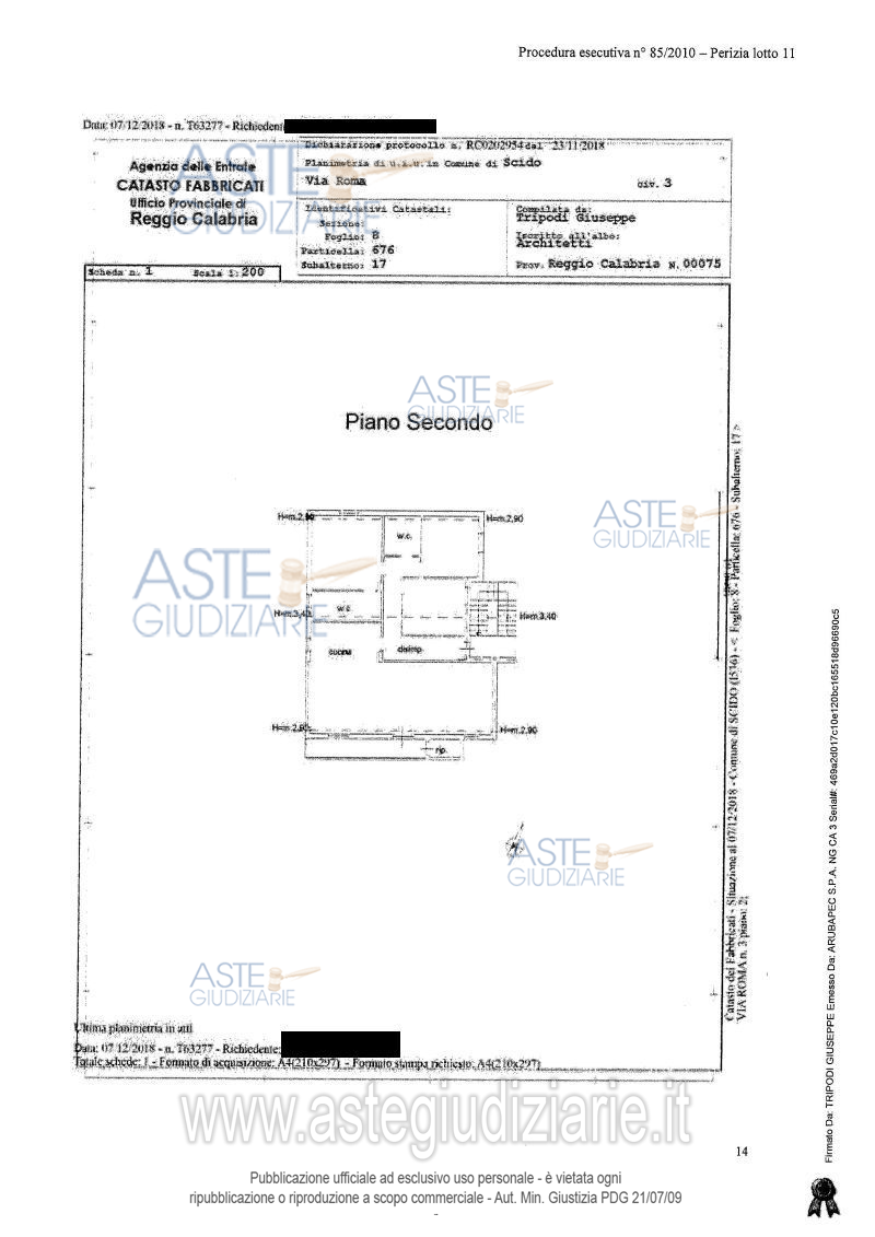Planimetria del bene