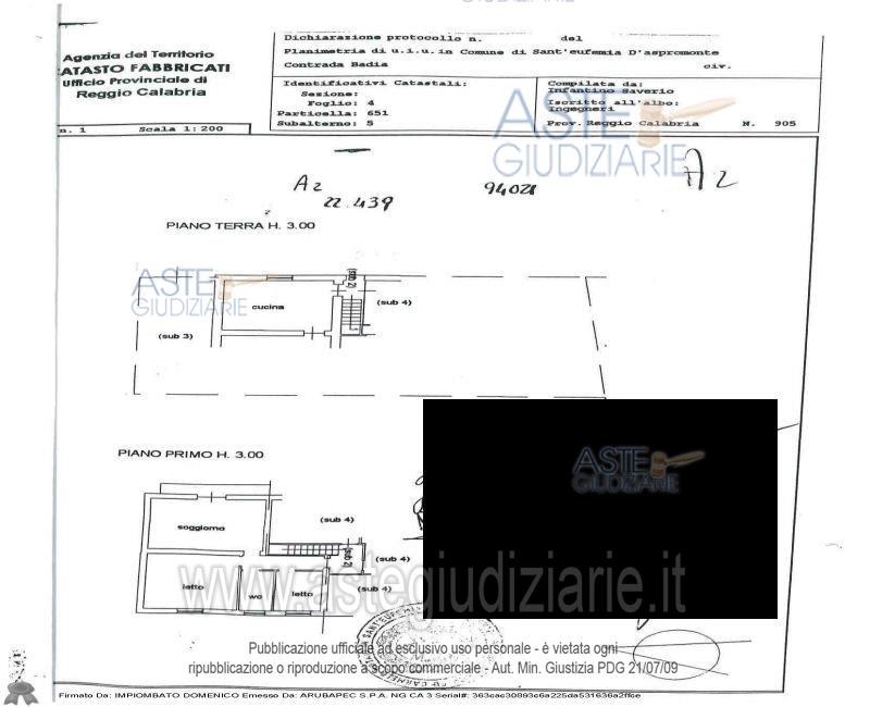 Planimetria del bene