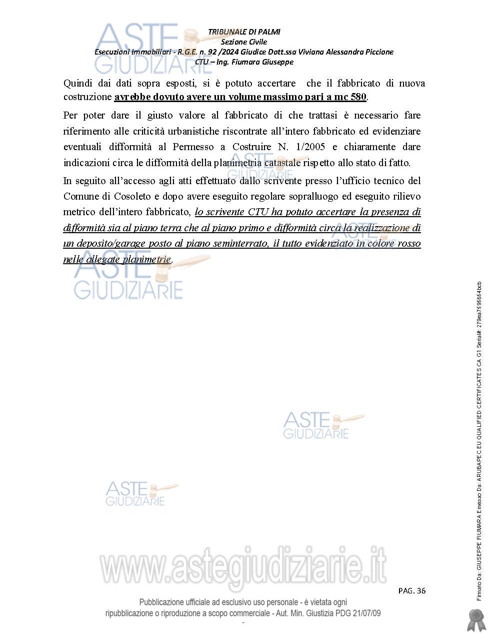 Planimetria del bene