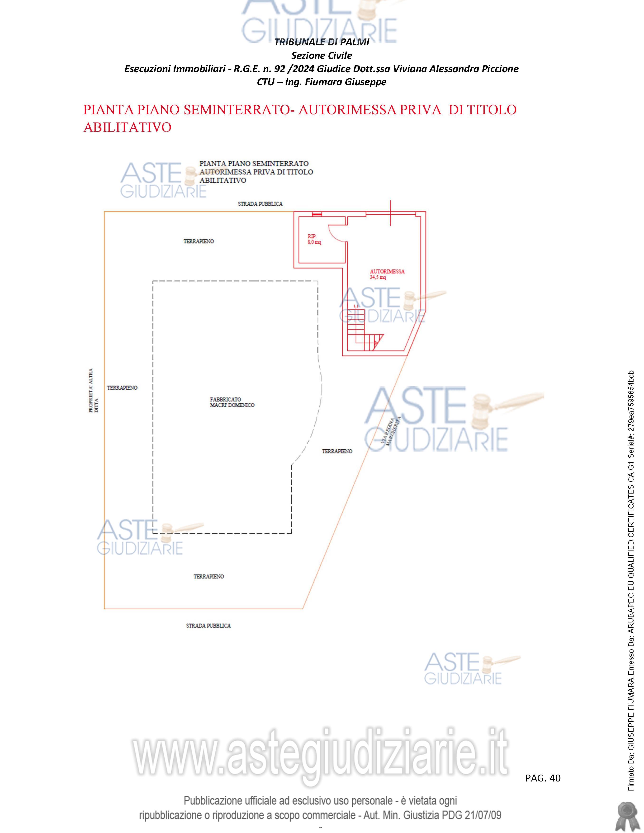 Planimetria del bene