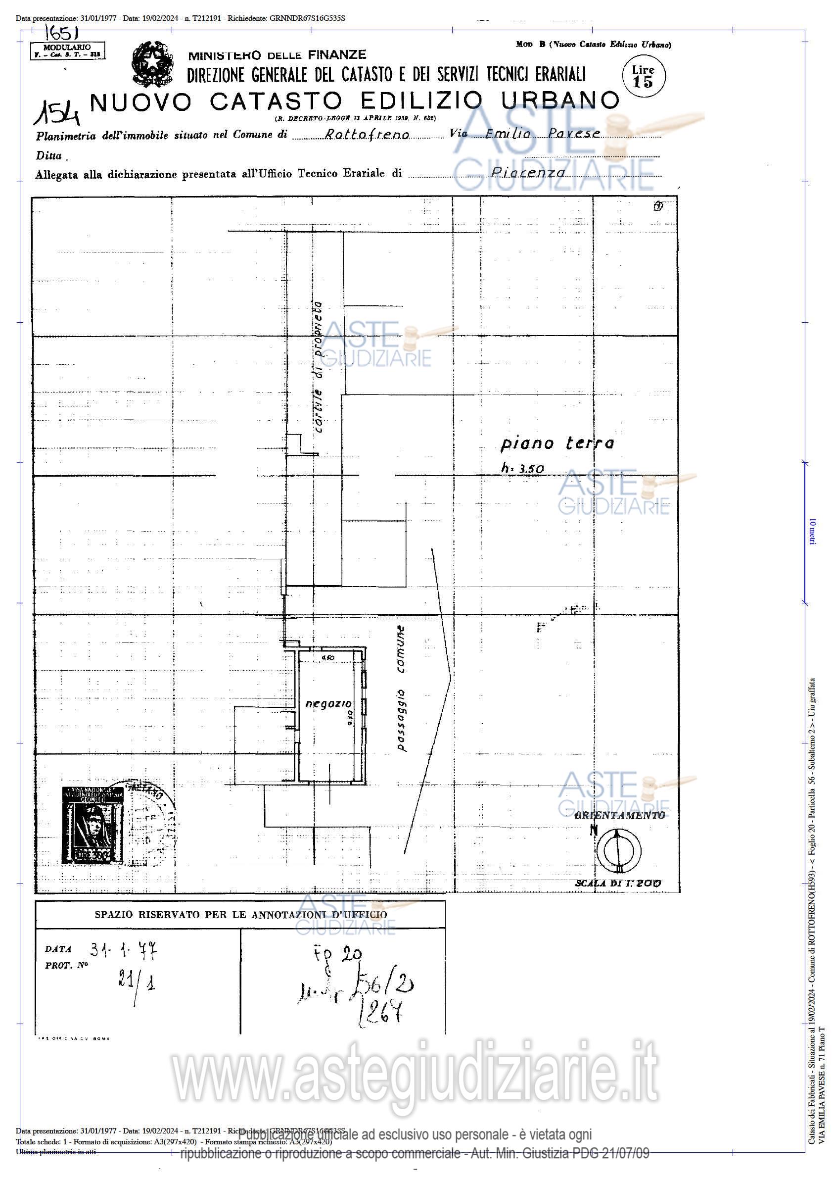 Planimetria del bene