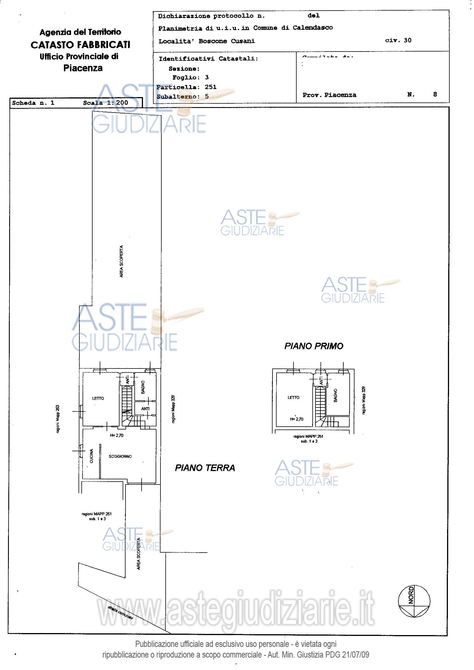 Planimetria del bene