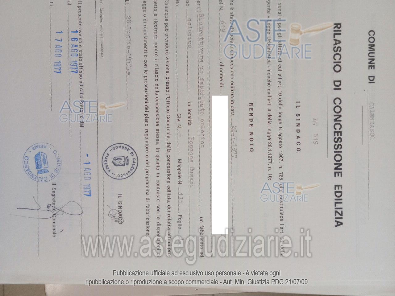 Planimetria del bene