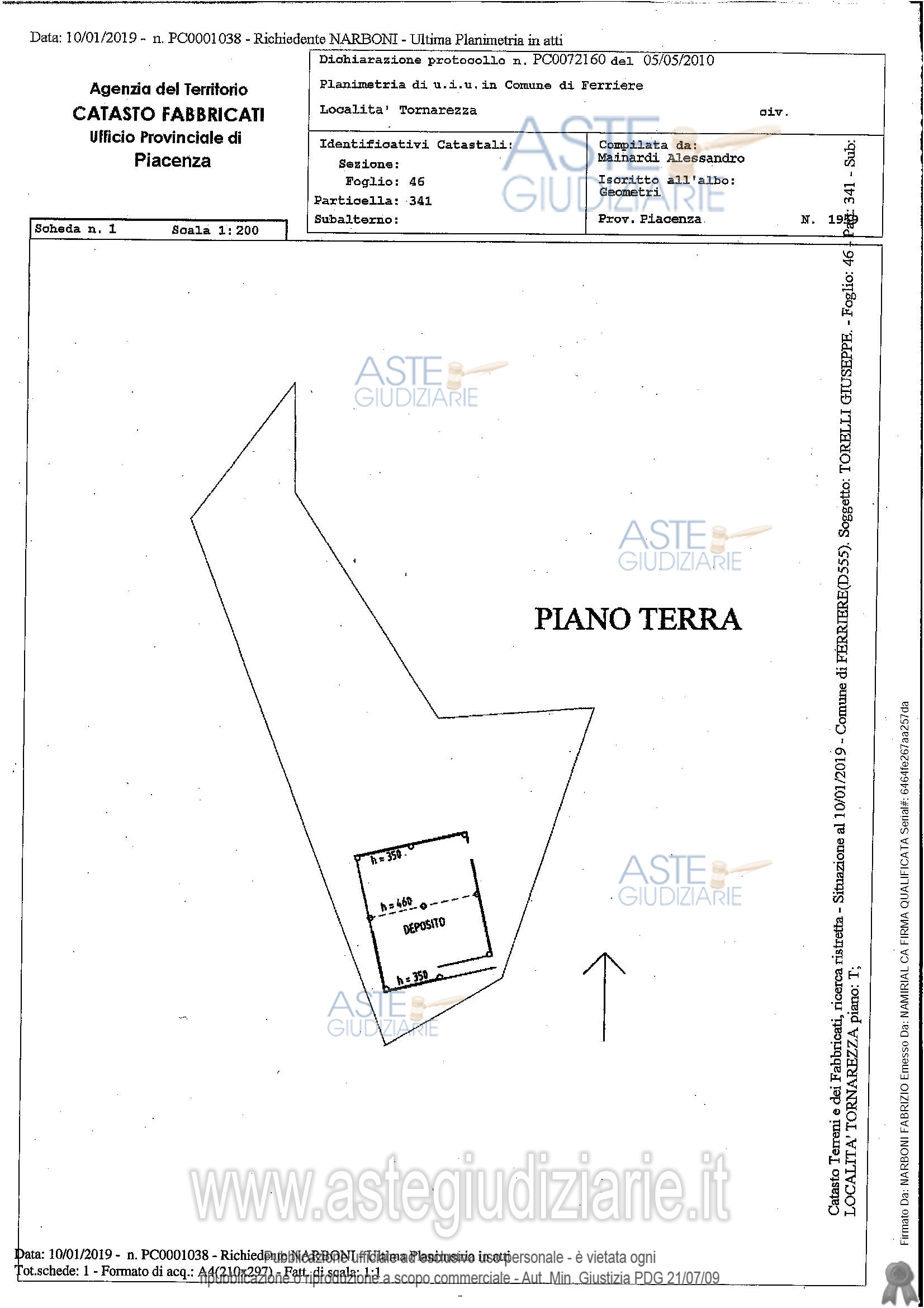 Planimetria del bene