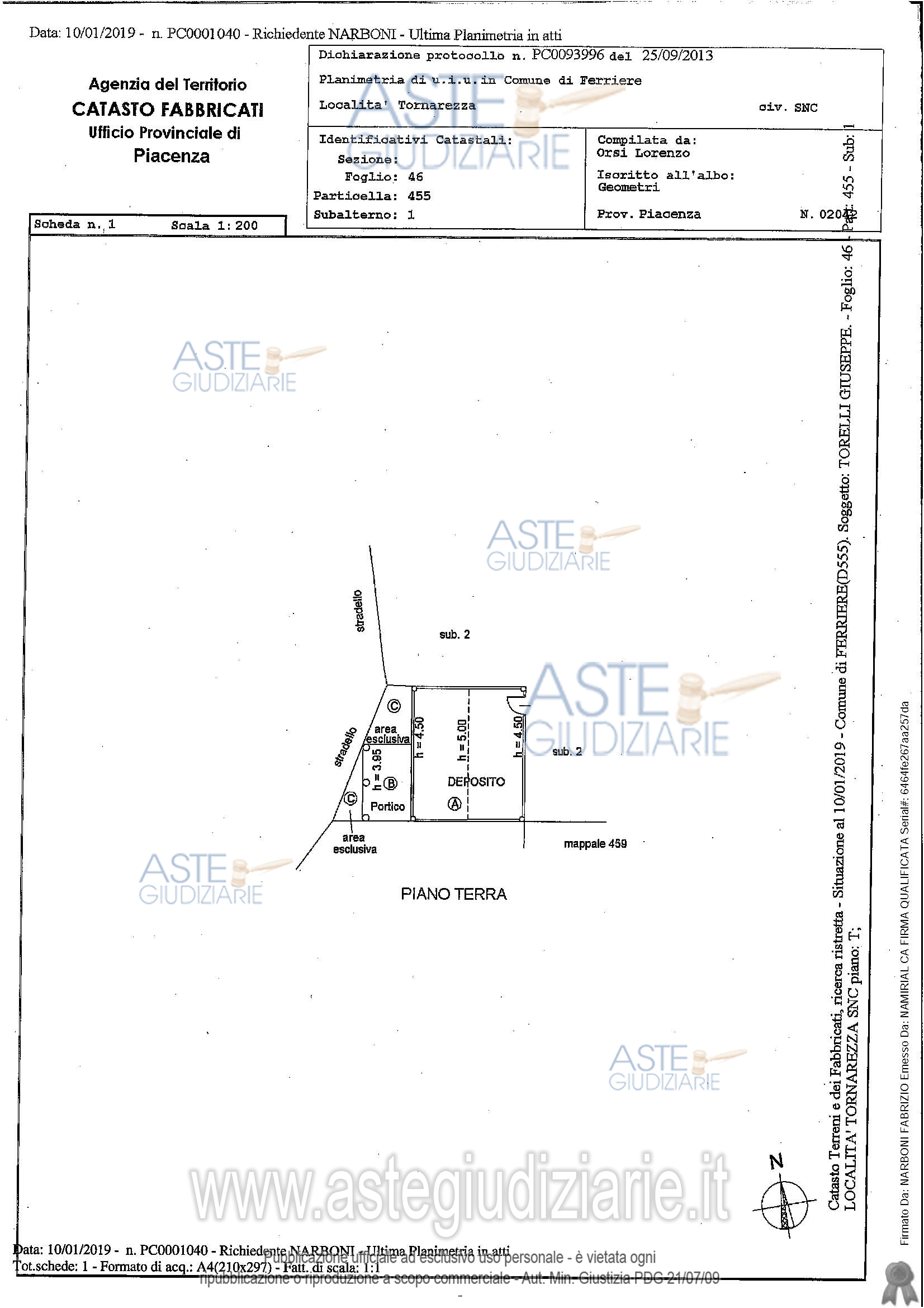 Planimetria del bene