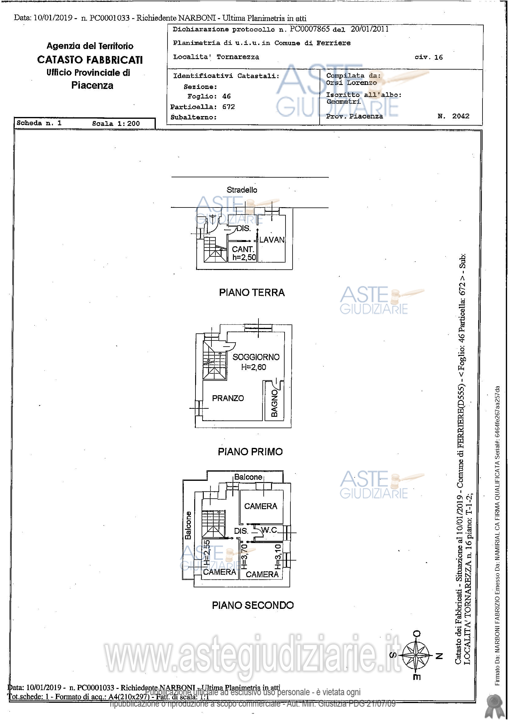 Planimetria del bene