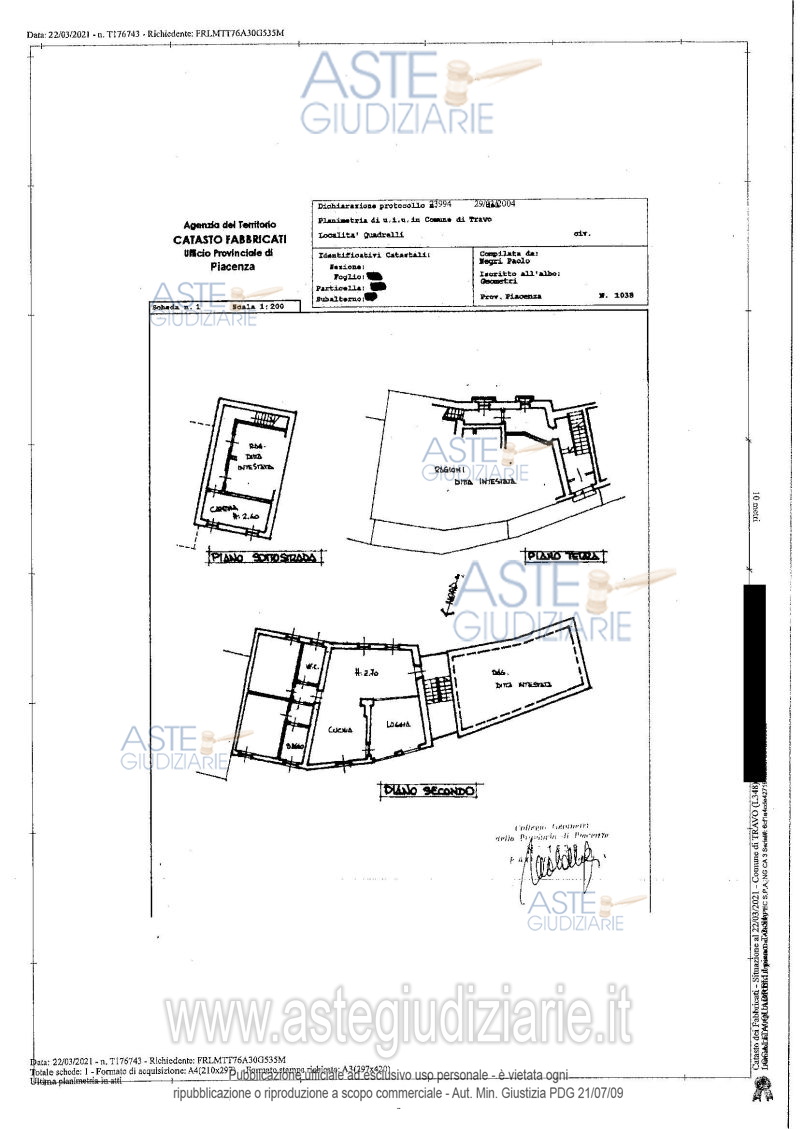 Planimetria del bene