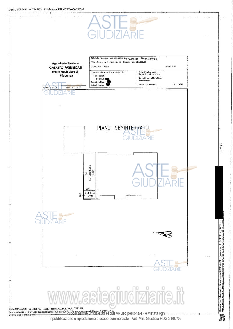 Planimetria del bene
