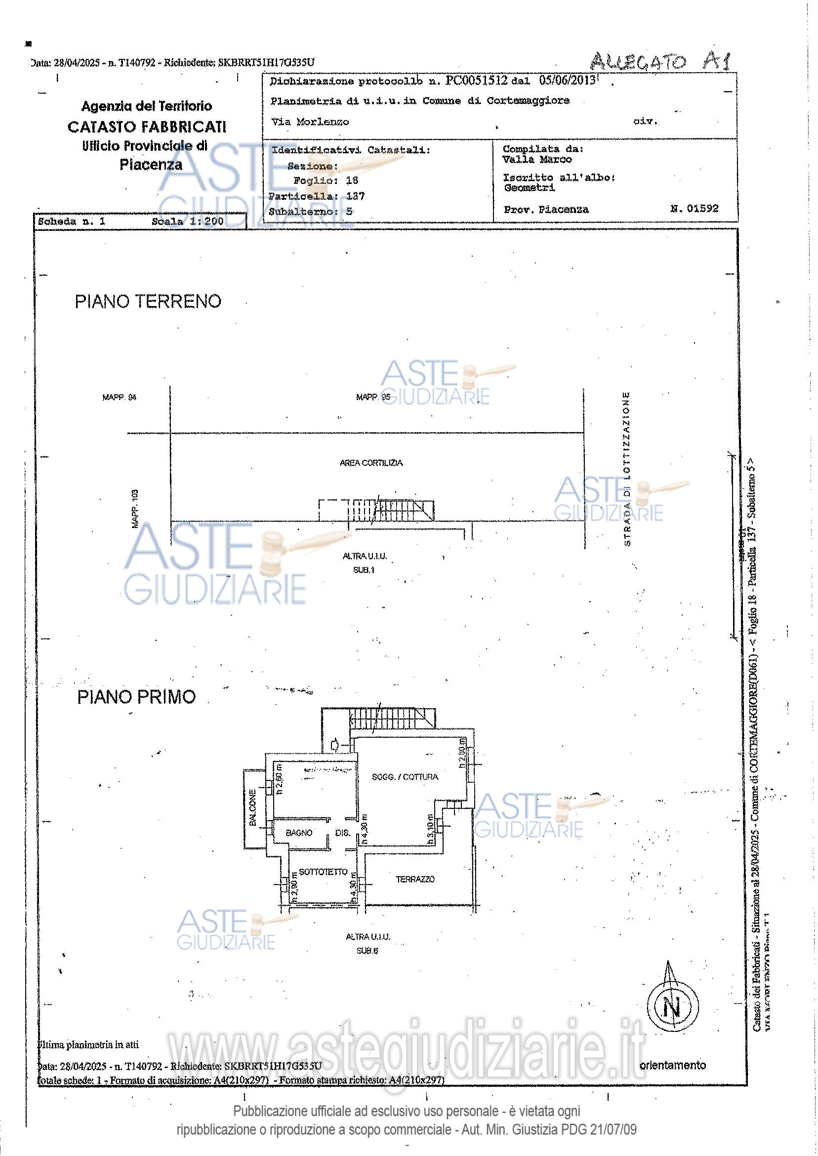 Planimetria del bene