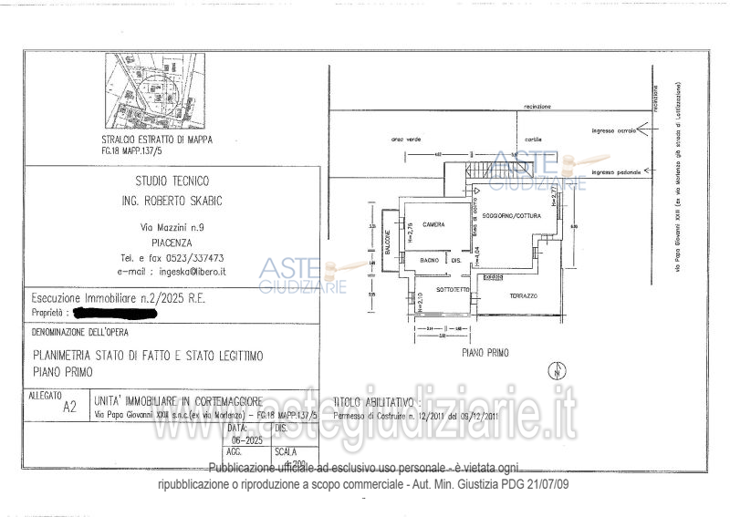 Planimetria del bene