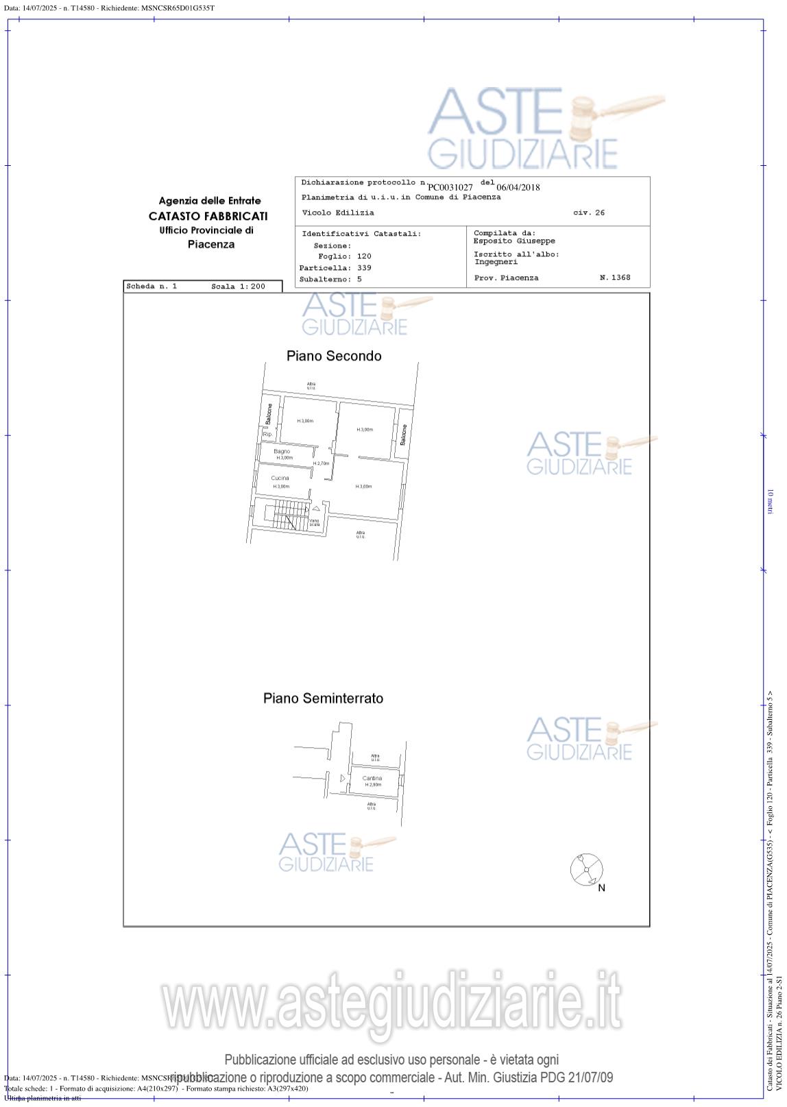 Planimetria del bene