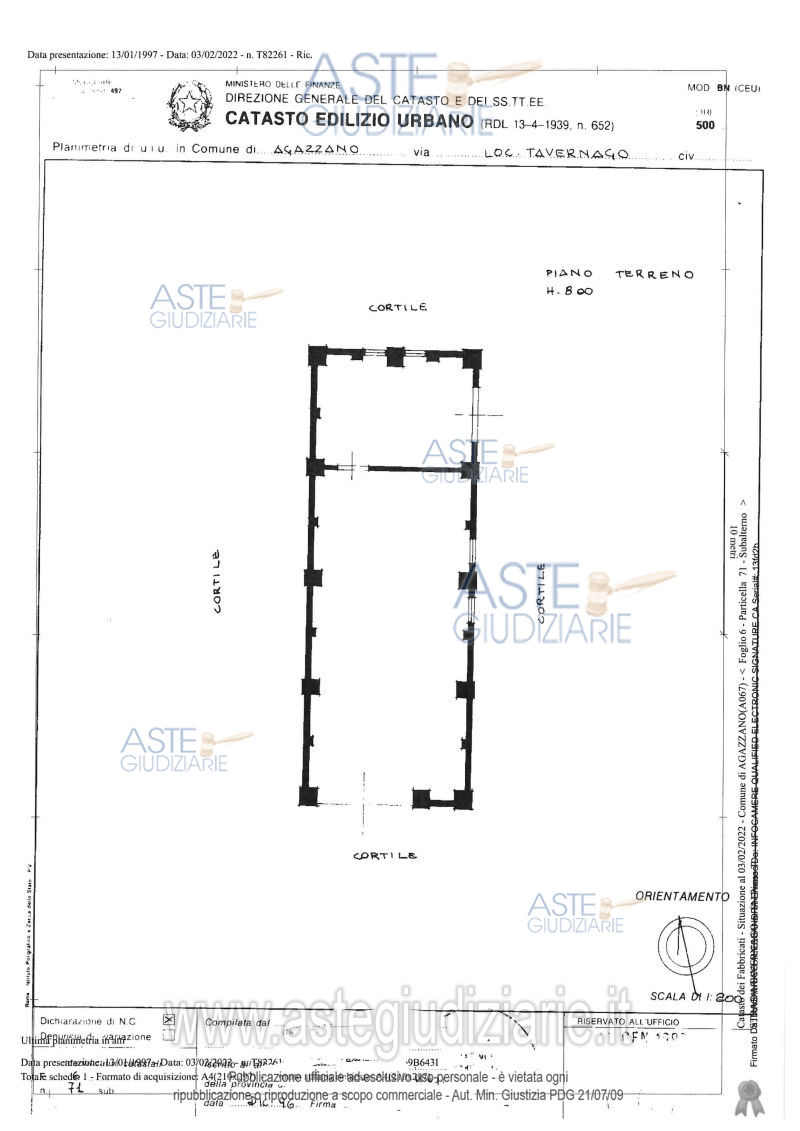 Planimetria del bene