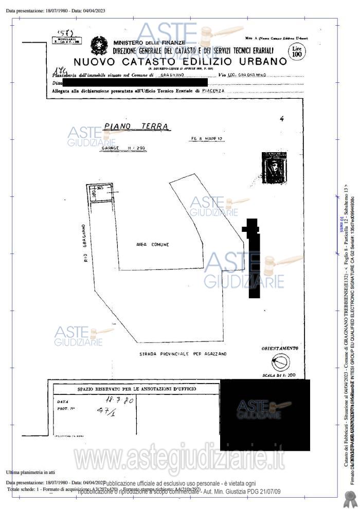 Planimetria del bene