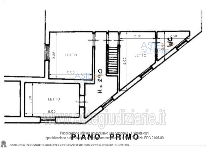Planimetria del bene