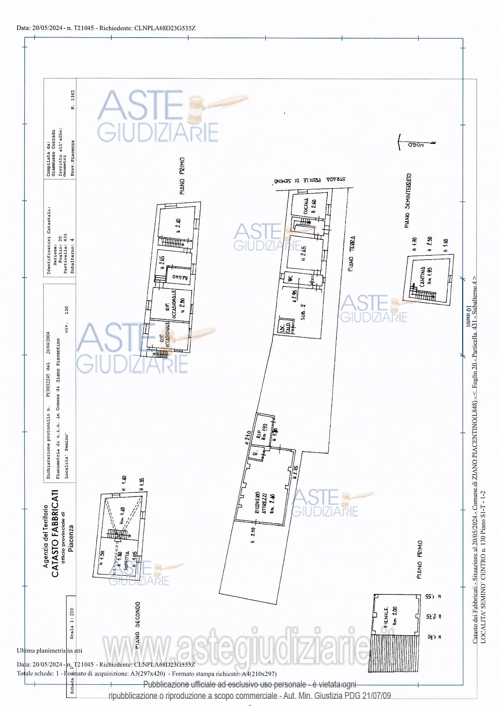 Planimetria del bene