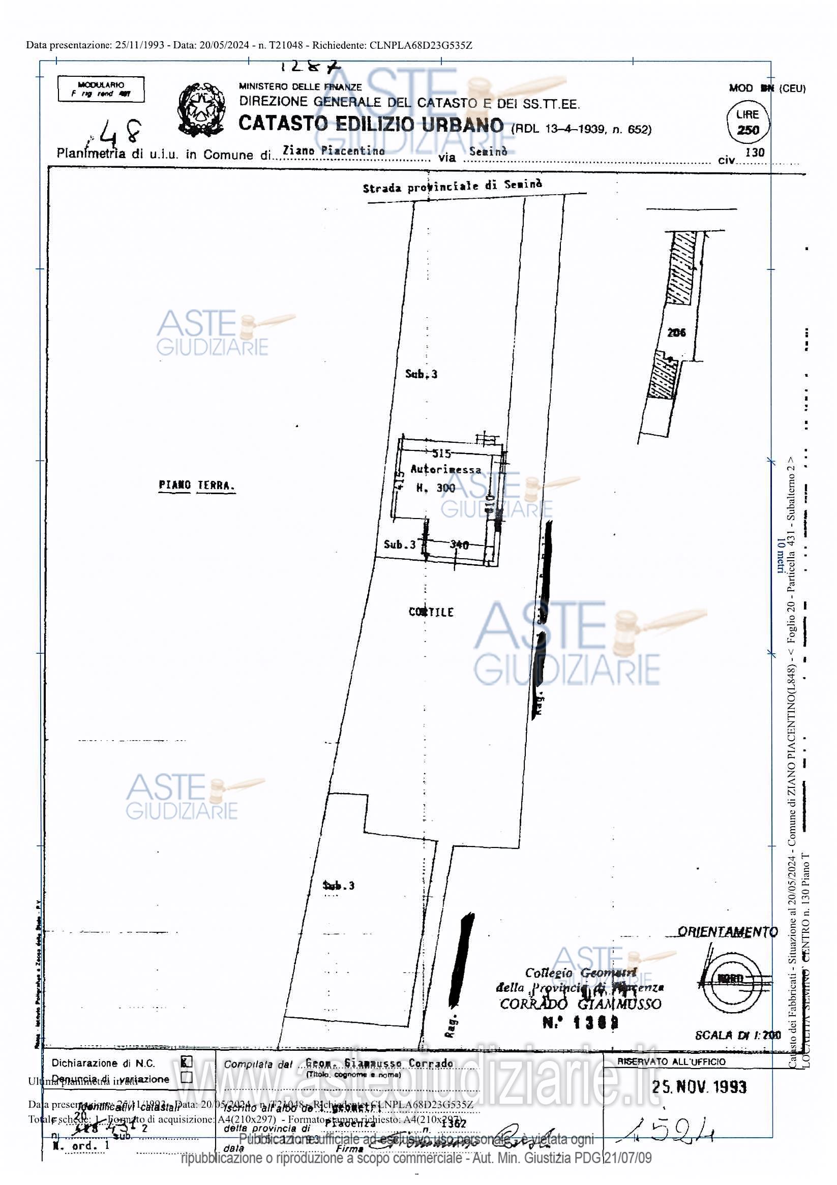 Planimetria del bene