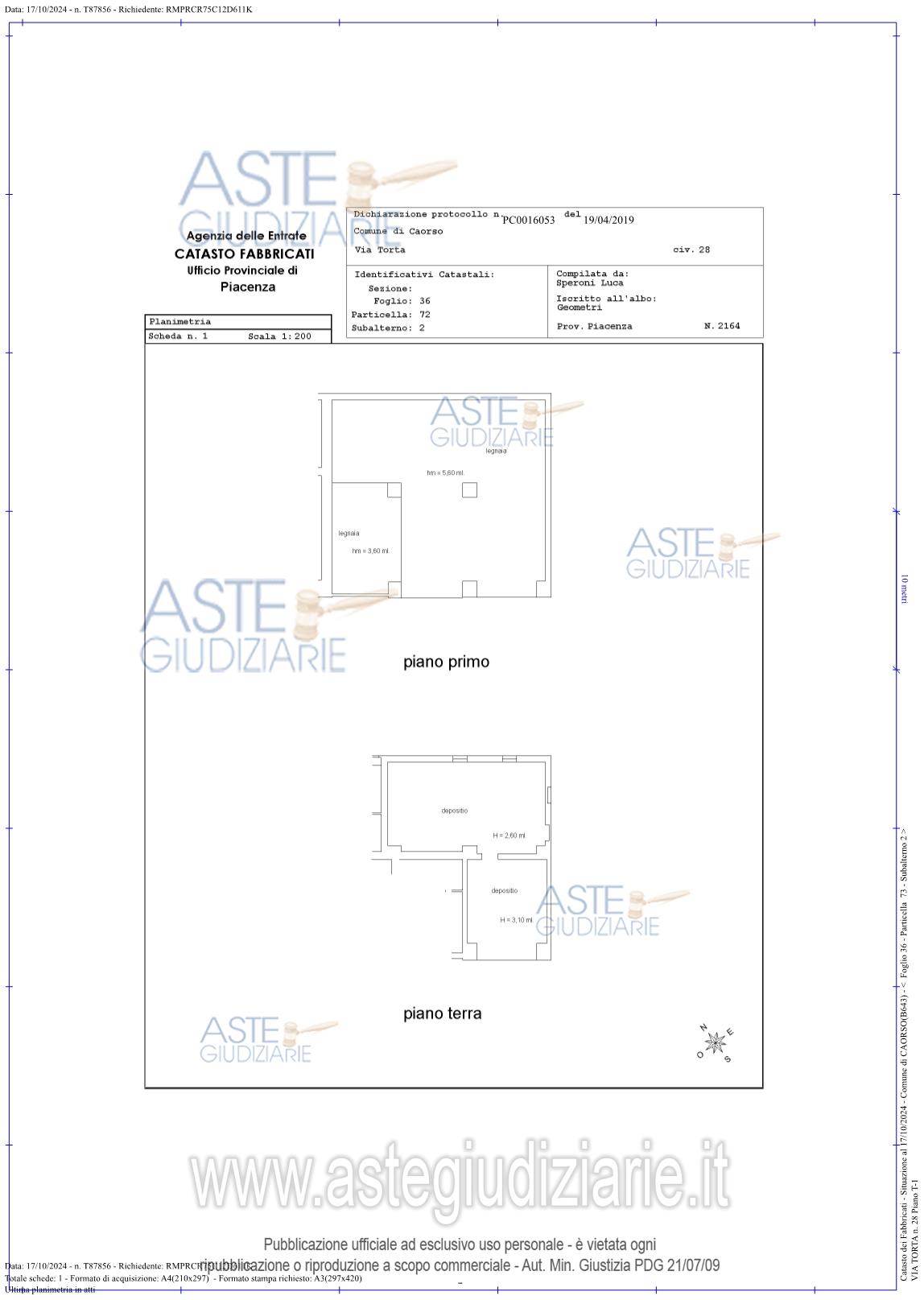 Planimetria del bene
