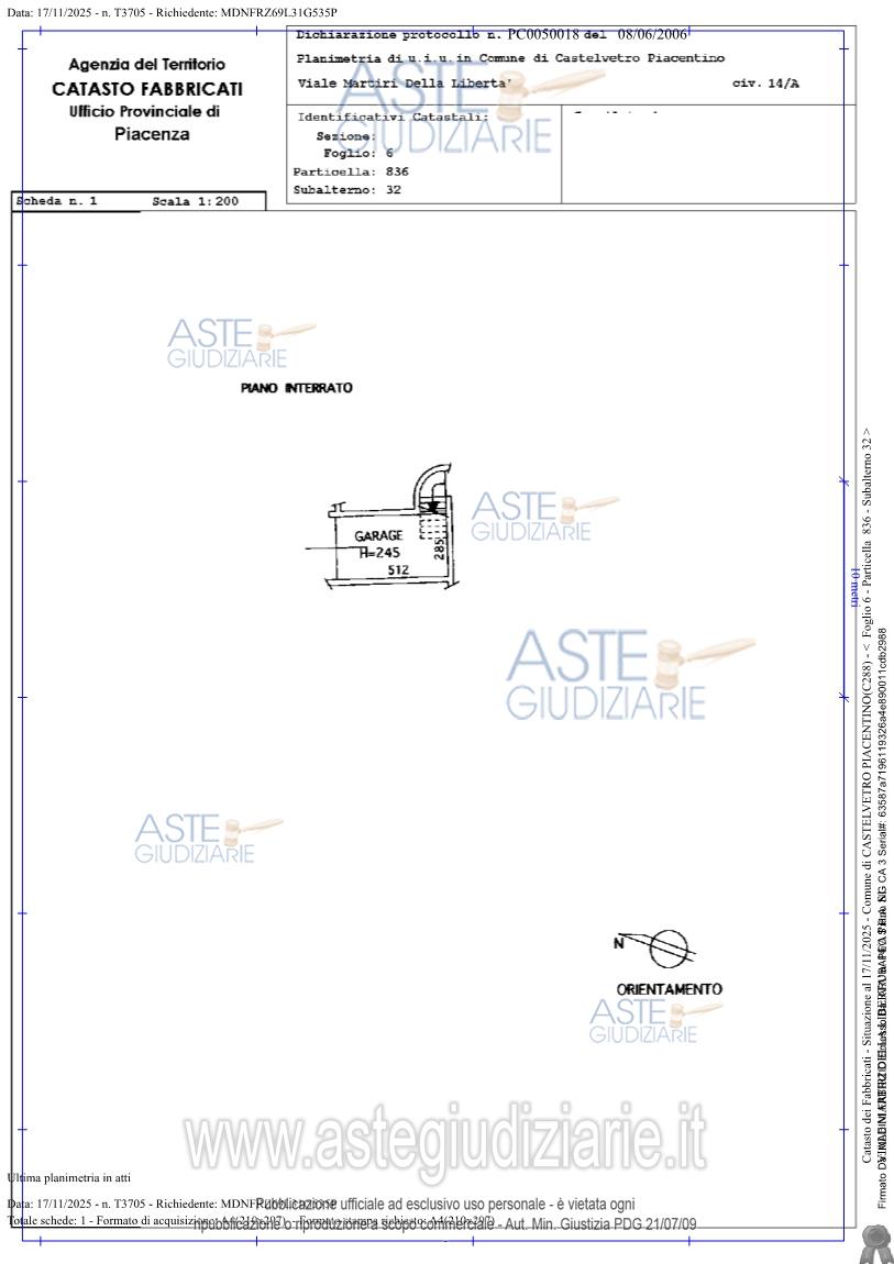 Planimetria del bene