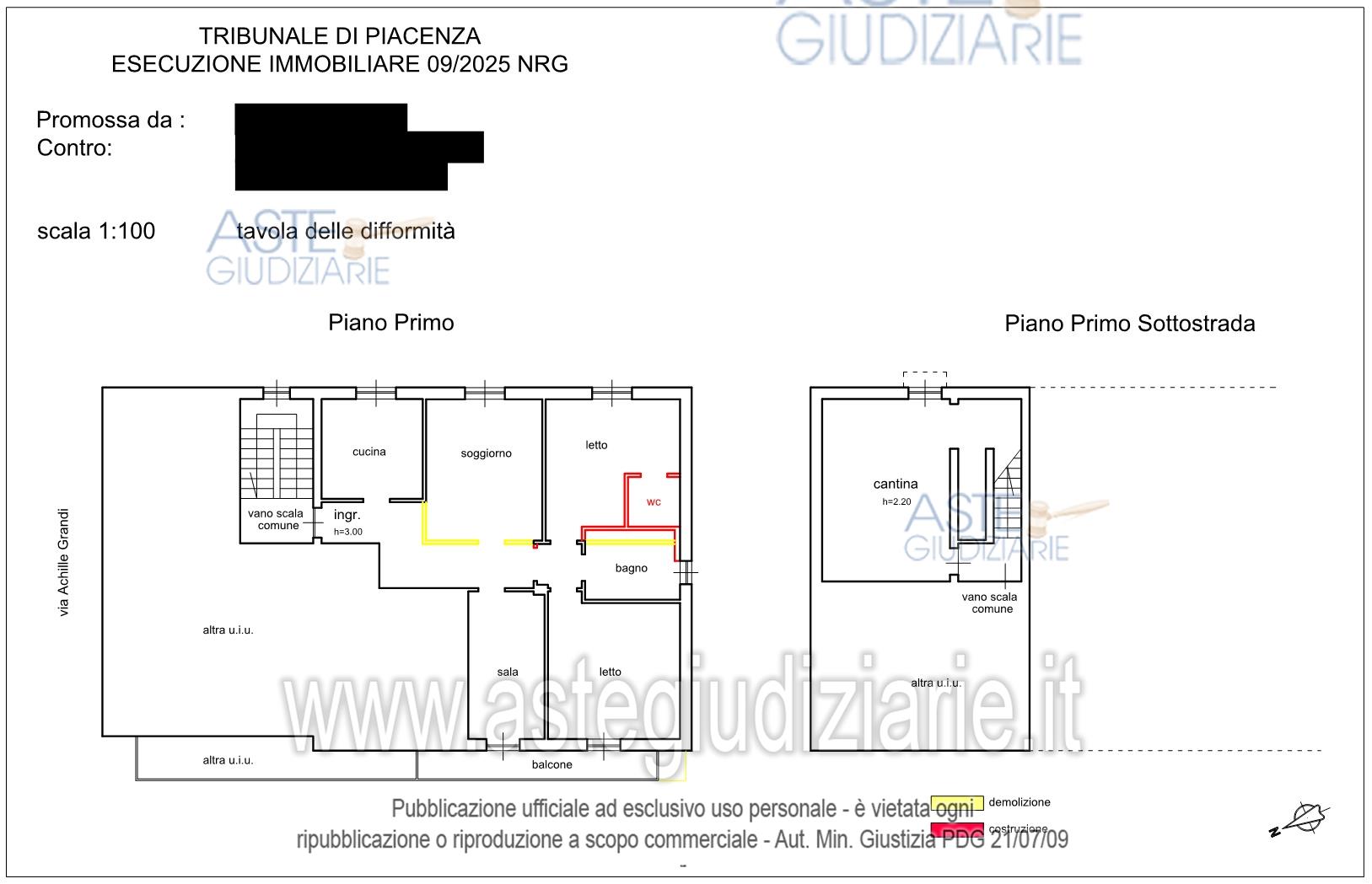 Planimetria del bene