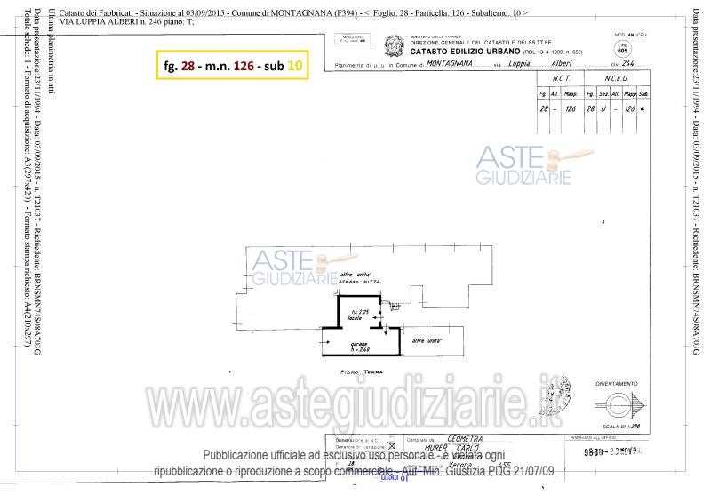 Planimetria del bene
