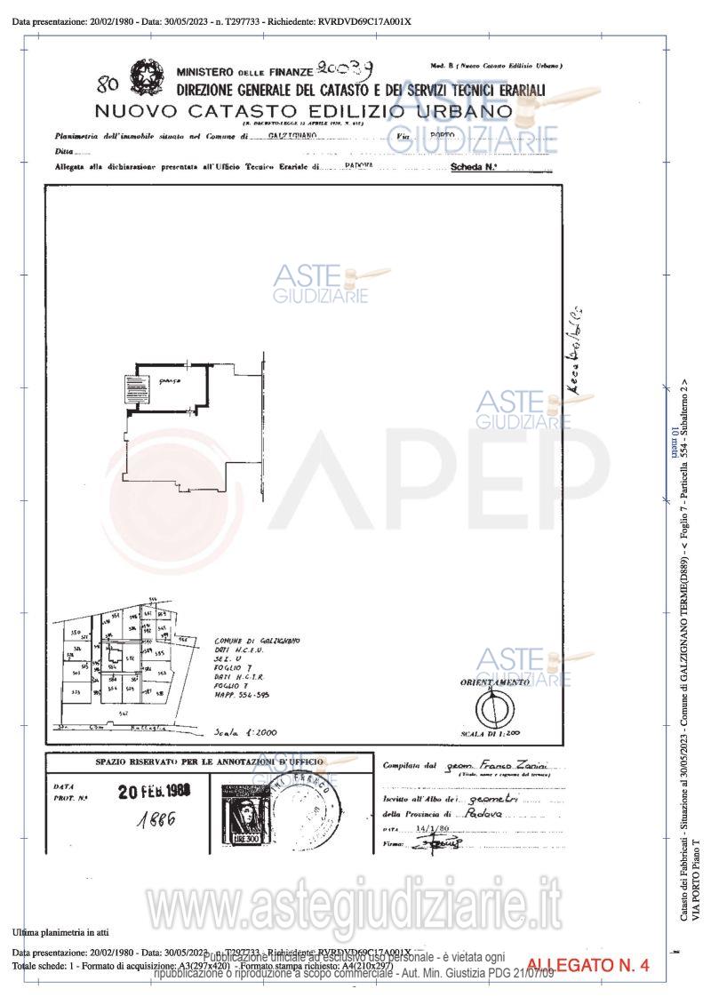 Planimetria del bene