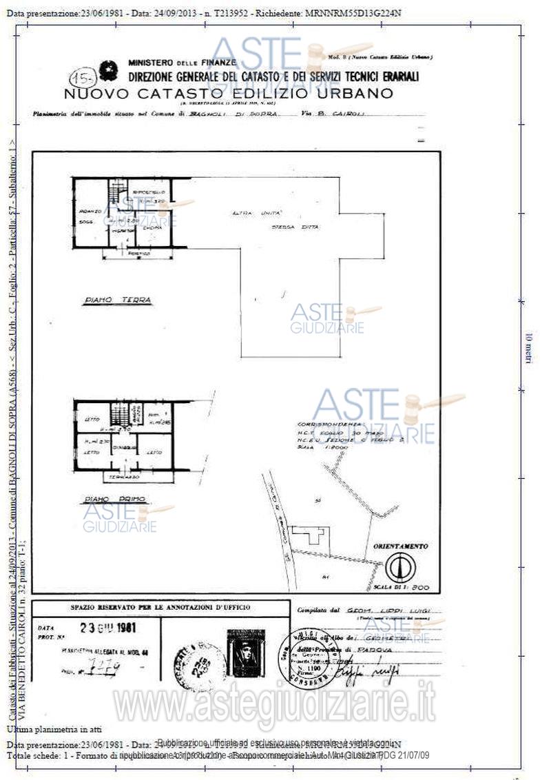 Planimetria del bene