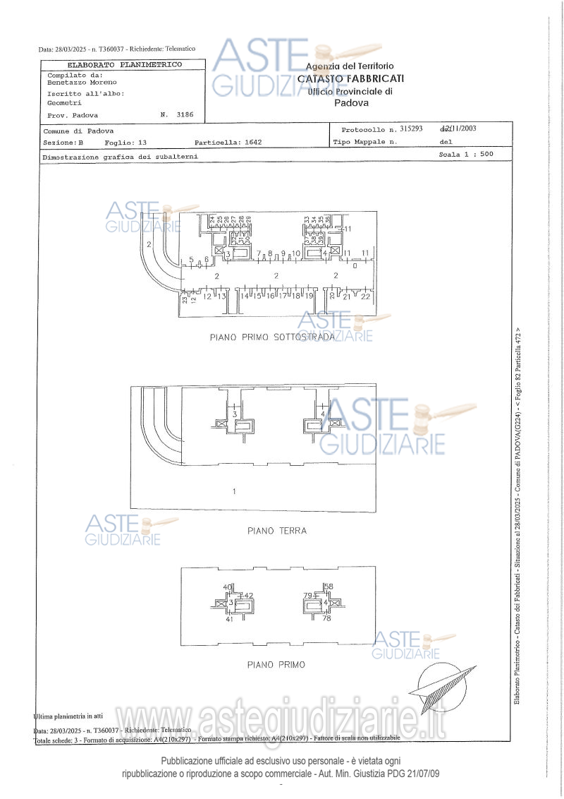 Planimetria del bene