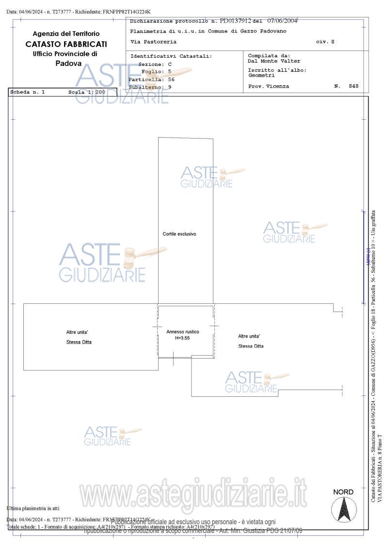 Planimetria del bene
