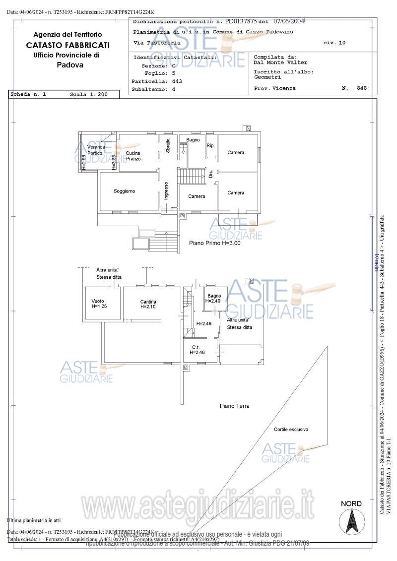 Planimetria del bene