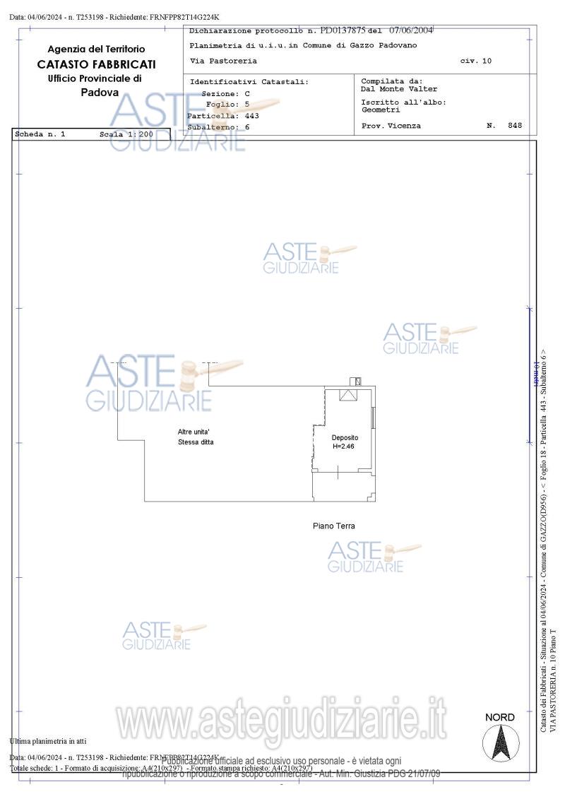 Planimetria del bene