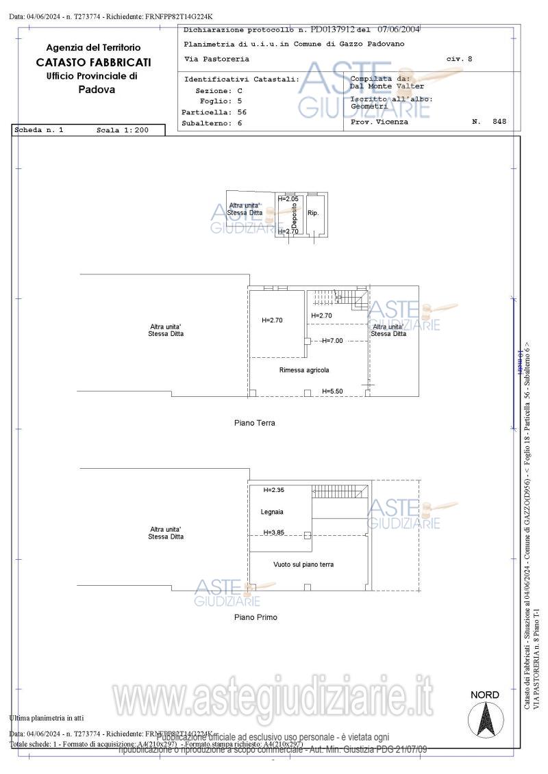 Planimetria del bene