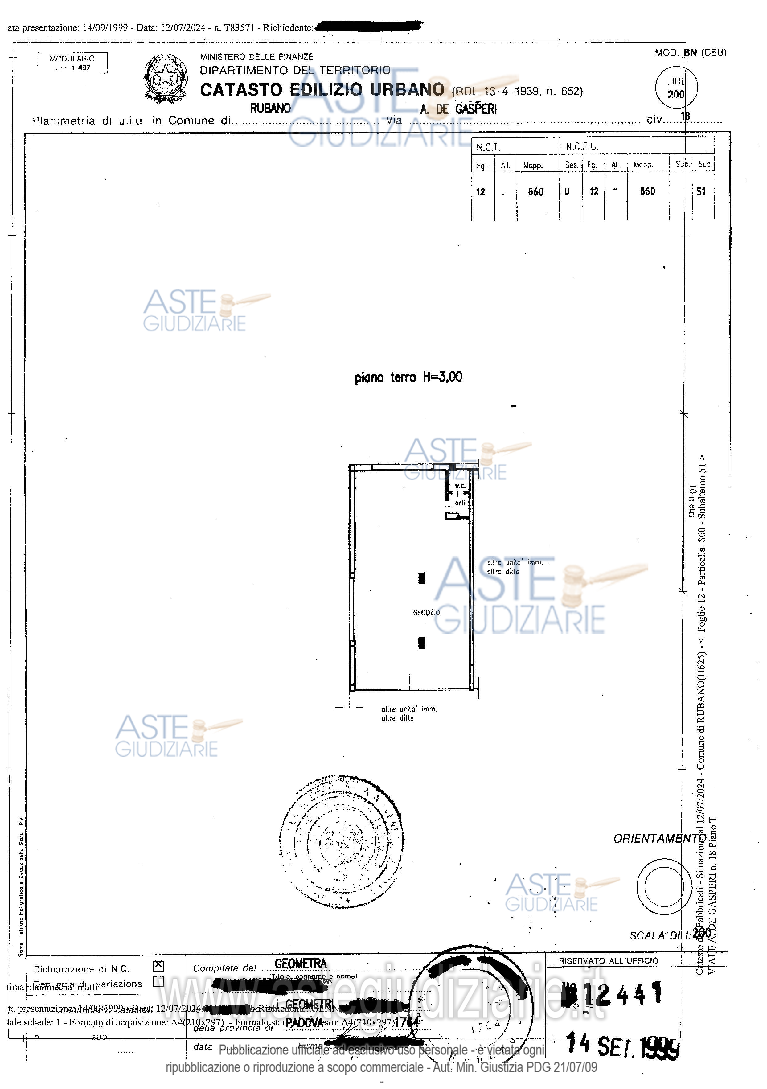 Planimetria del bene